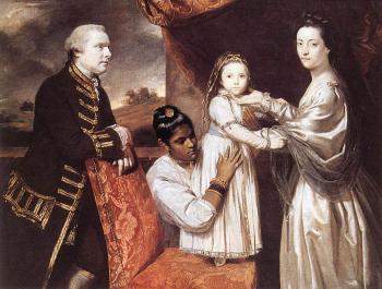 喬舒亞 雷諾玆 George Clive and his Family with an Indian Maid